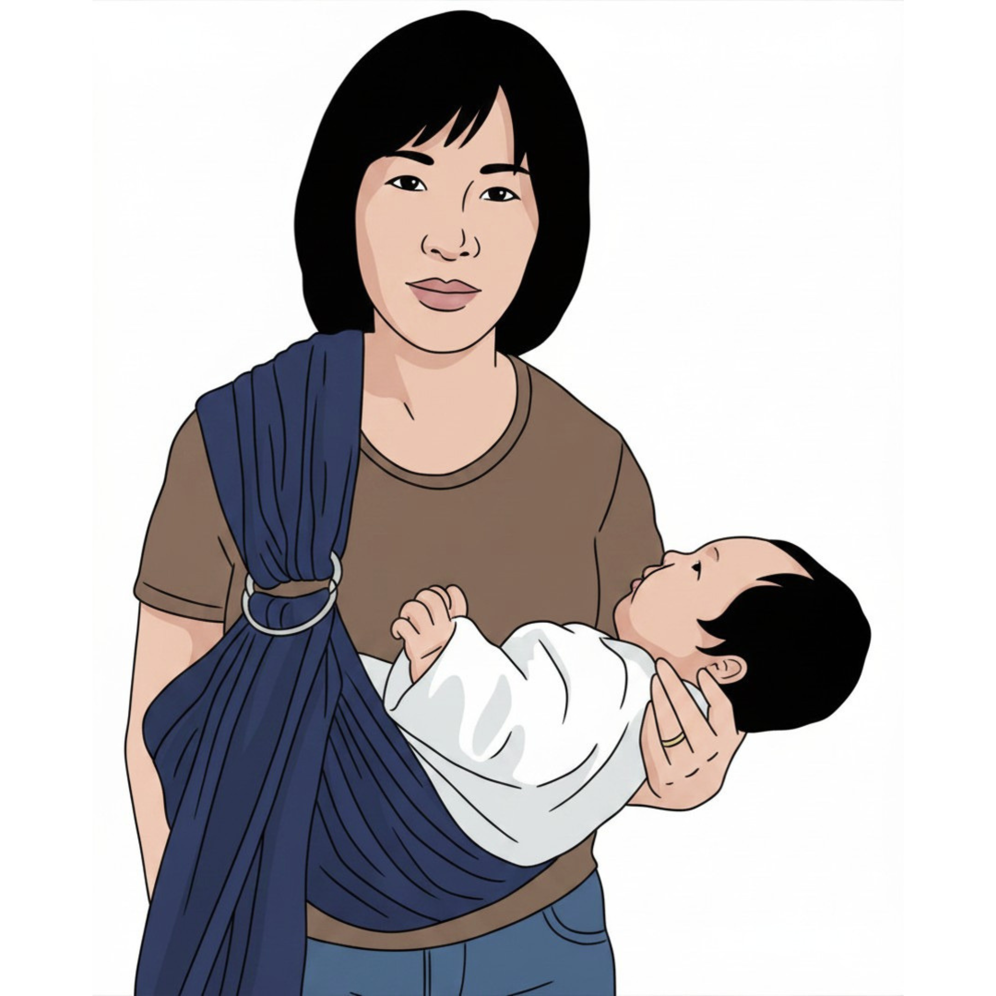 Personal account step 3: begin spreading the pouch over the supported baby