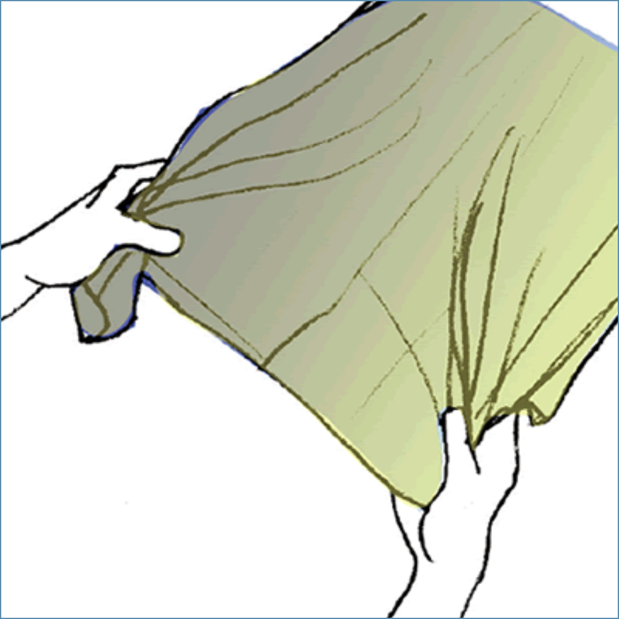 Gather the fabric evenly from both edges towards the centre