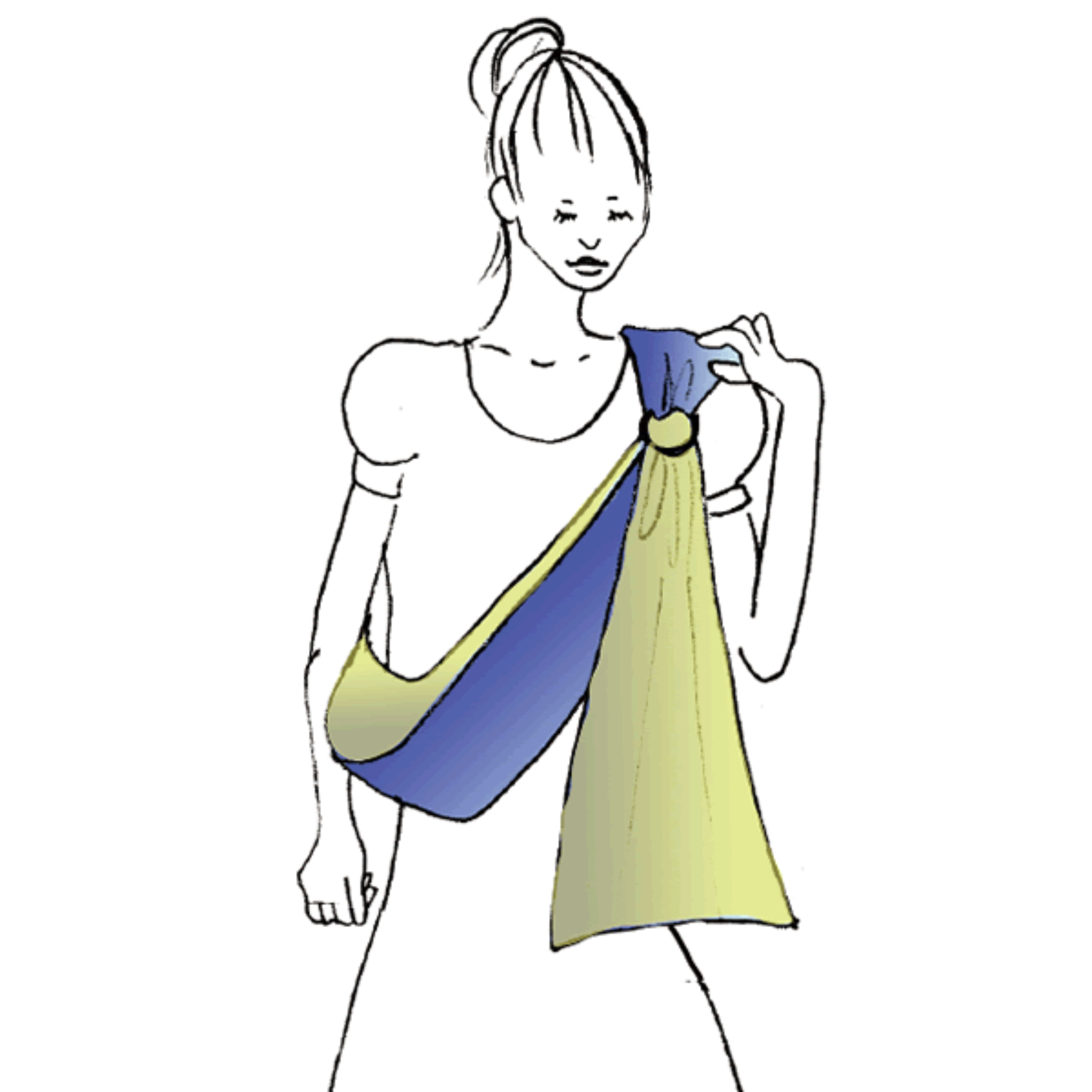 Before upright carry, check in a mirror that both rings sit below the collarbone