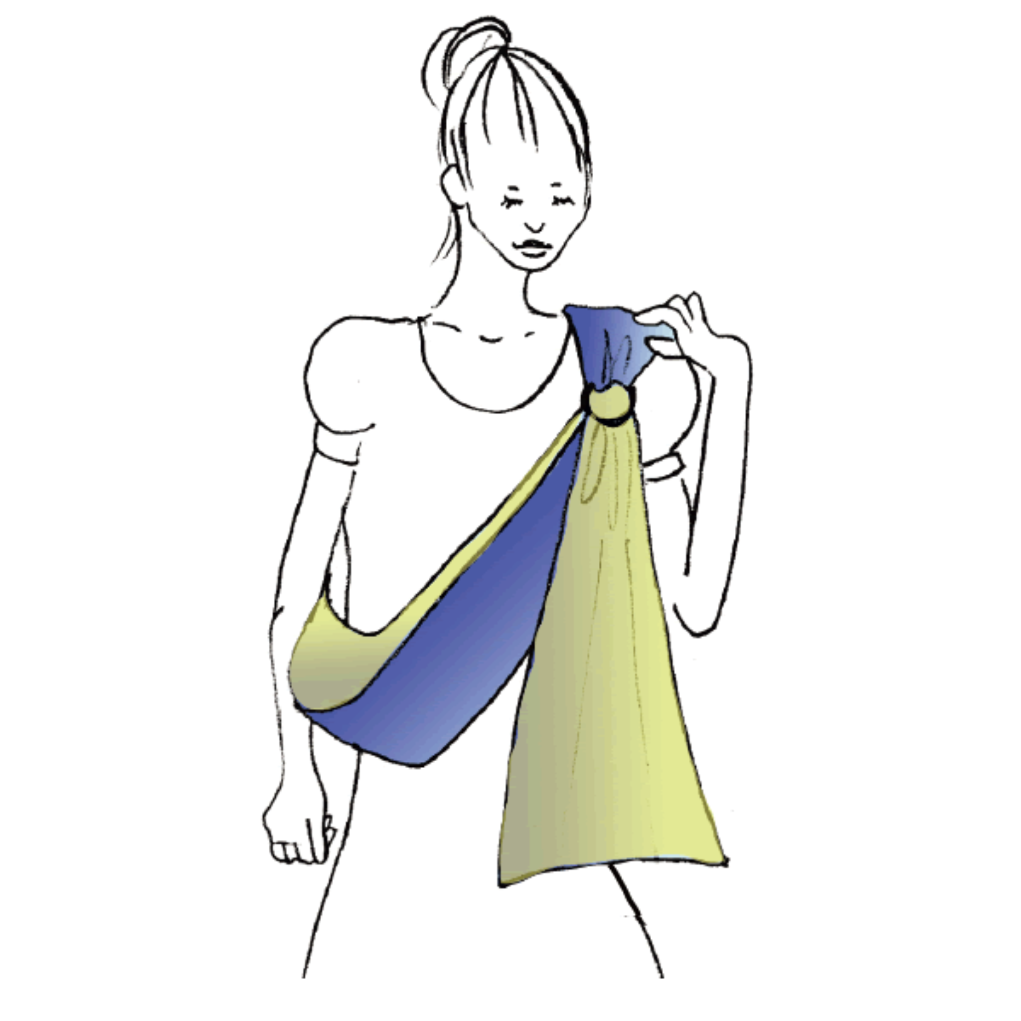 Check in a mirror that both rings are correctly positioned below the collarbone